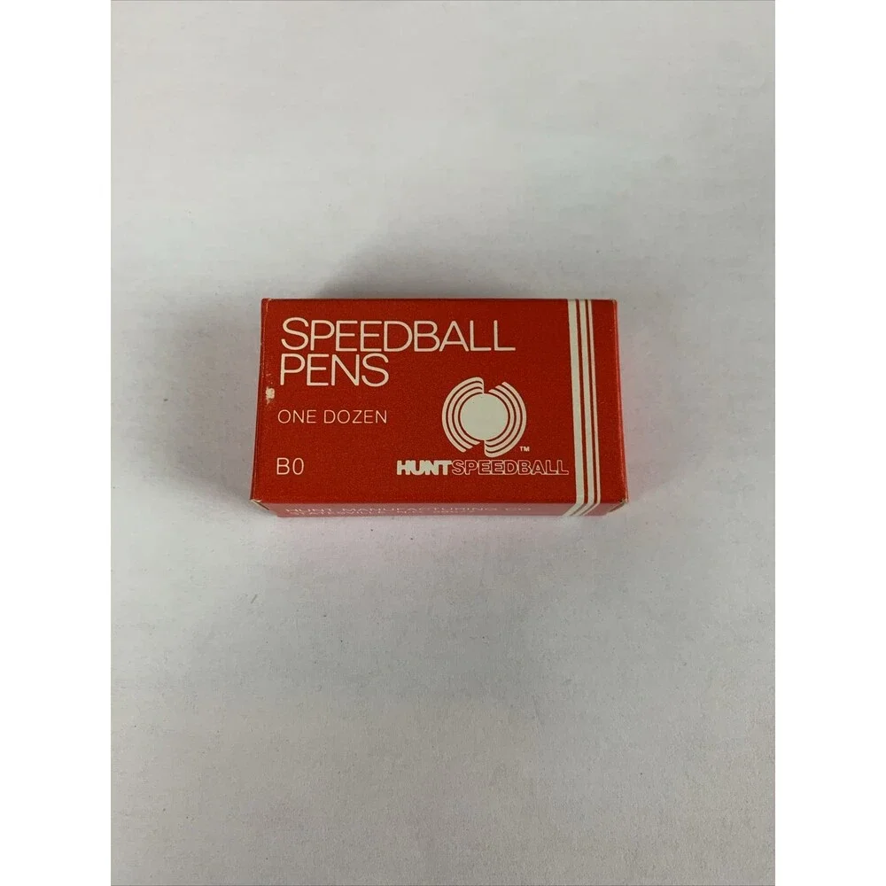 Vintage HUNT SPEEDBALL PENS B-0 Round Calligraphy Pen Ink Nibs Box of 12
